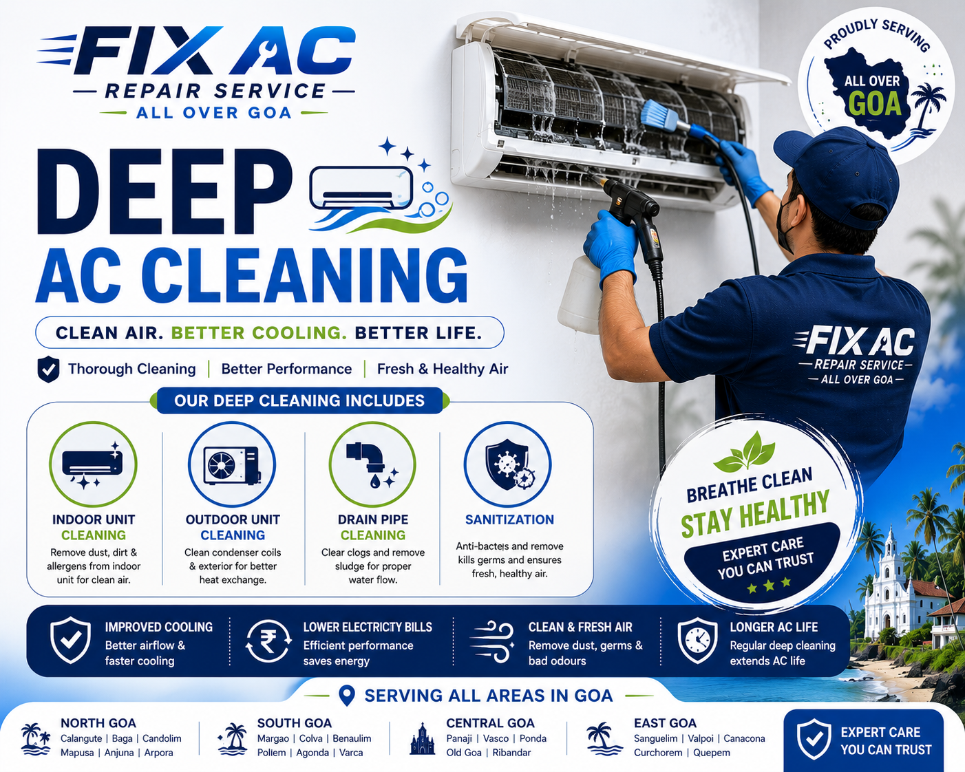 Deep AC Cleaning in Panjim Goa