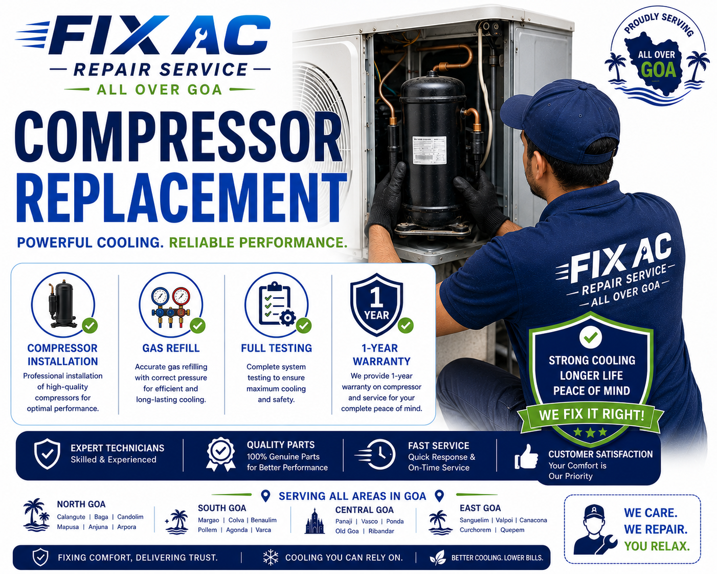 Compressor Replacement in Panjim Goa
